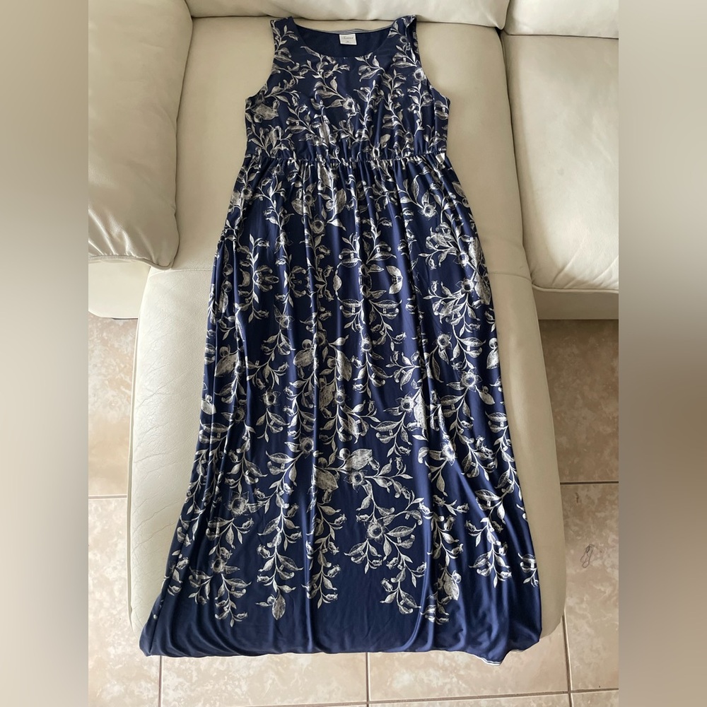 Soma Navy and Cream Floral Dress
